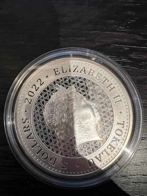 zilver 1 ounce Tokelau 2022 in capsule, Ophalen of Verzenden, Zilver