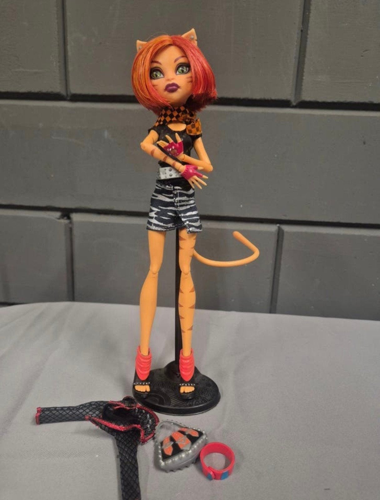 Monster High Toralei Stripe pop met accessoires, Ophalen of Verzenden, Gebruikt, Overige typen