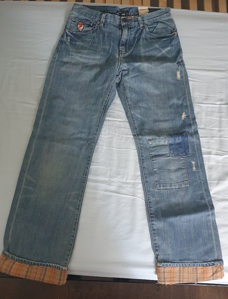 spijkerbroek, Ophalen, Gebruikt, Jongen, Broek