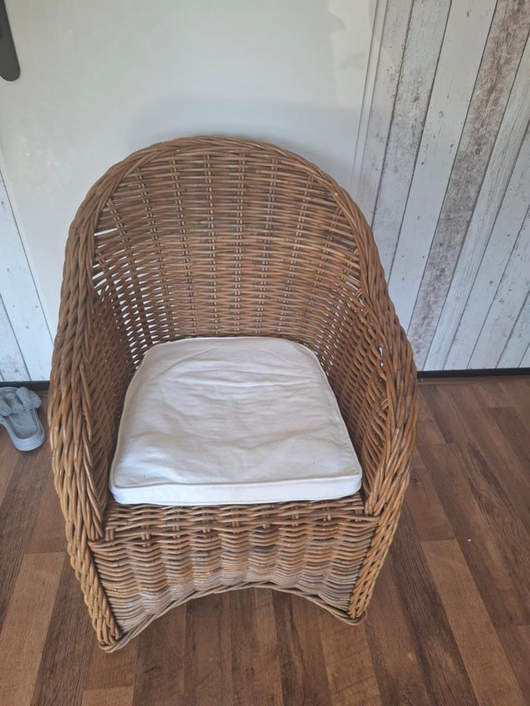 Rieten stoel, Ophalen, Bruin, Eén