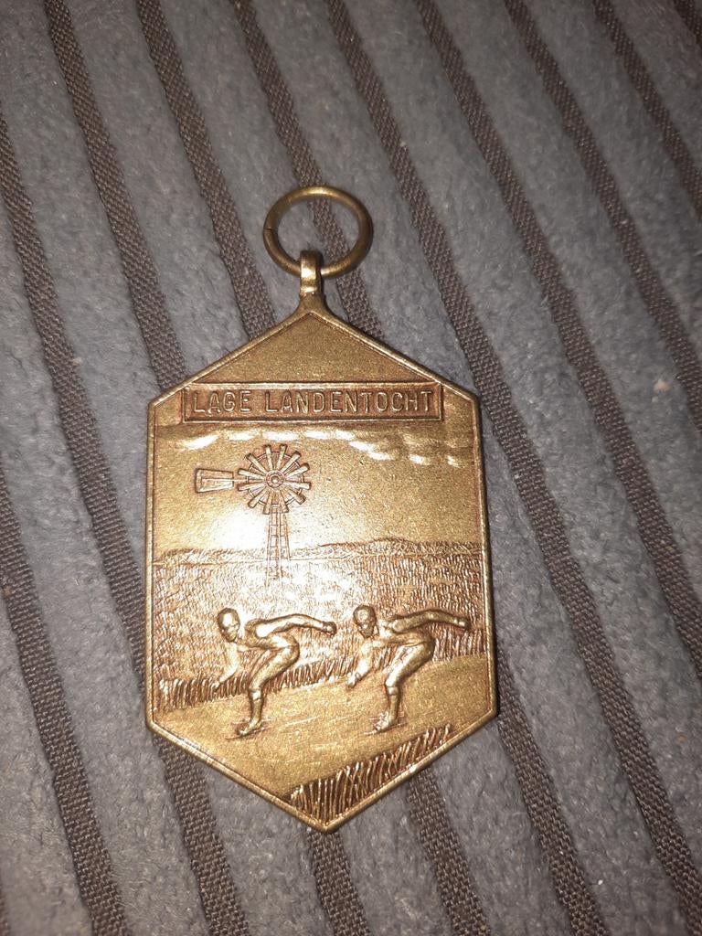 Vintage Medaille Lage Landentocht Schaatsen 1986, Ophalen of Verzenden