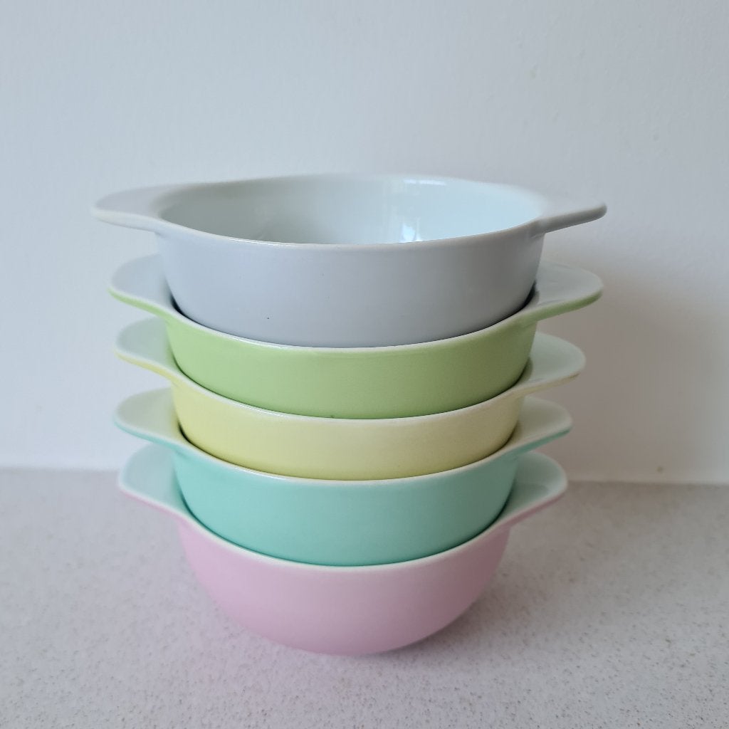 5 vintage Goedewaagen schaaltjes Fiesta mat pastel 1957, Ophalen of Verzenden
