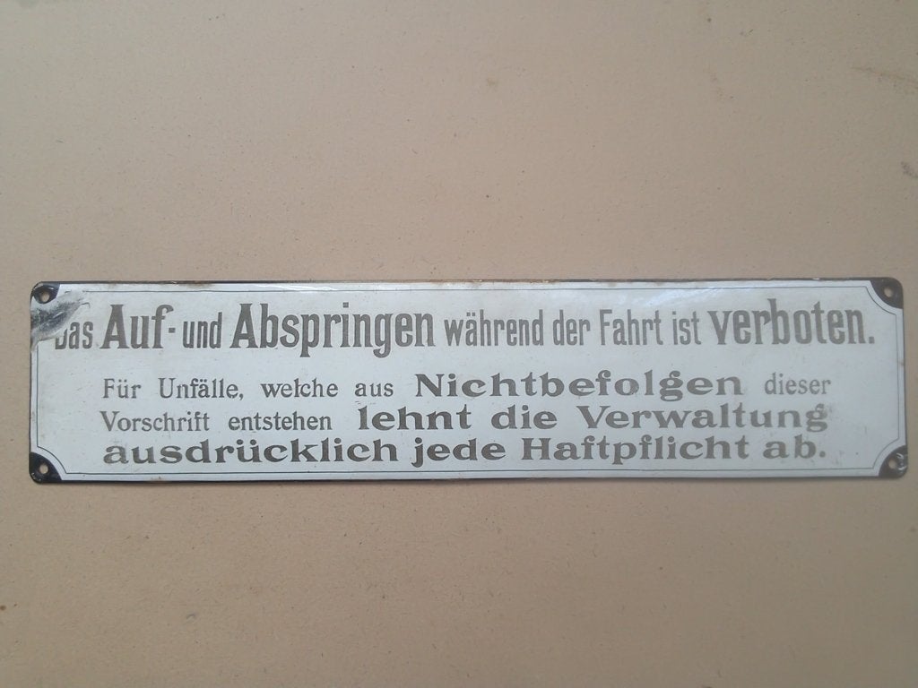 Emaille bord Duitse spoorwegen, Verzamelen, Ophalen of Verzenden, Gebruikt, Trein, Overige typen