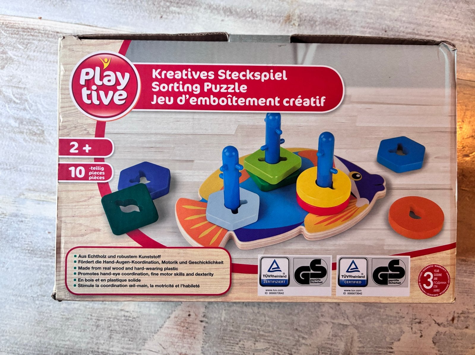 Playtive Houten Sorteer- en Stapelspellen (2 stuks), Kinderen en Baby's, Ophalen of Verzenden, Zo goed als nieuw, Knutselen