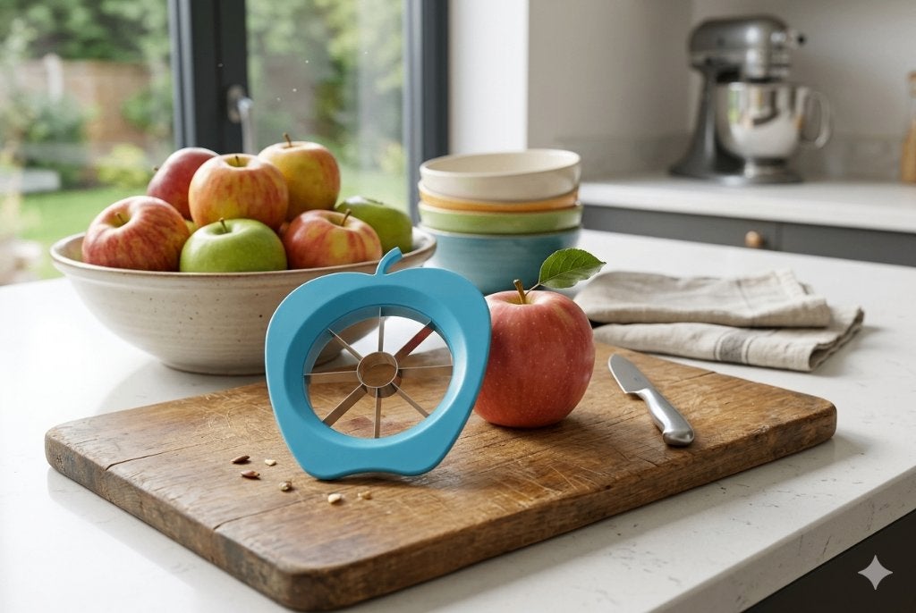 blauwe appelsnijder & appelboor, Kunststof, Ophalen of Verzenden, Zo goed als nieuw, Overige typen