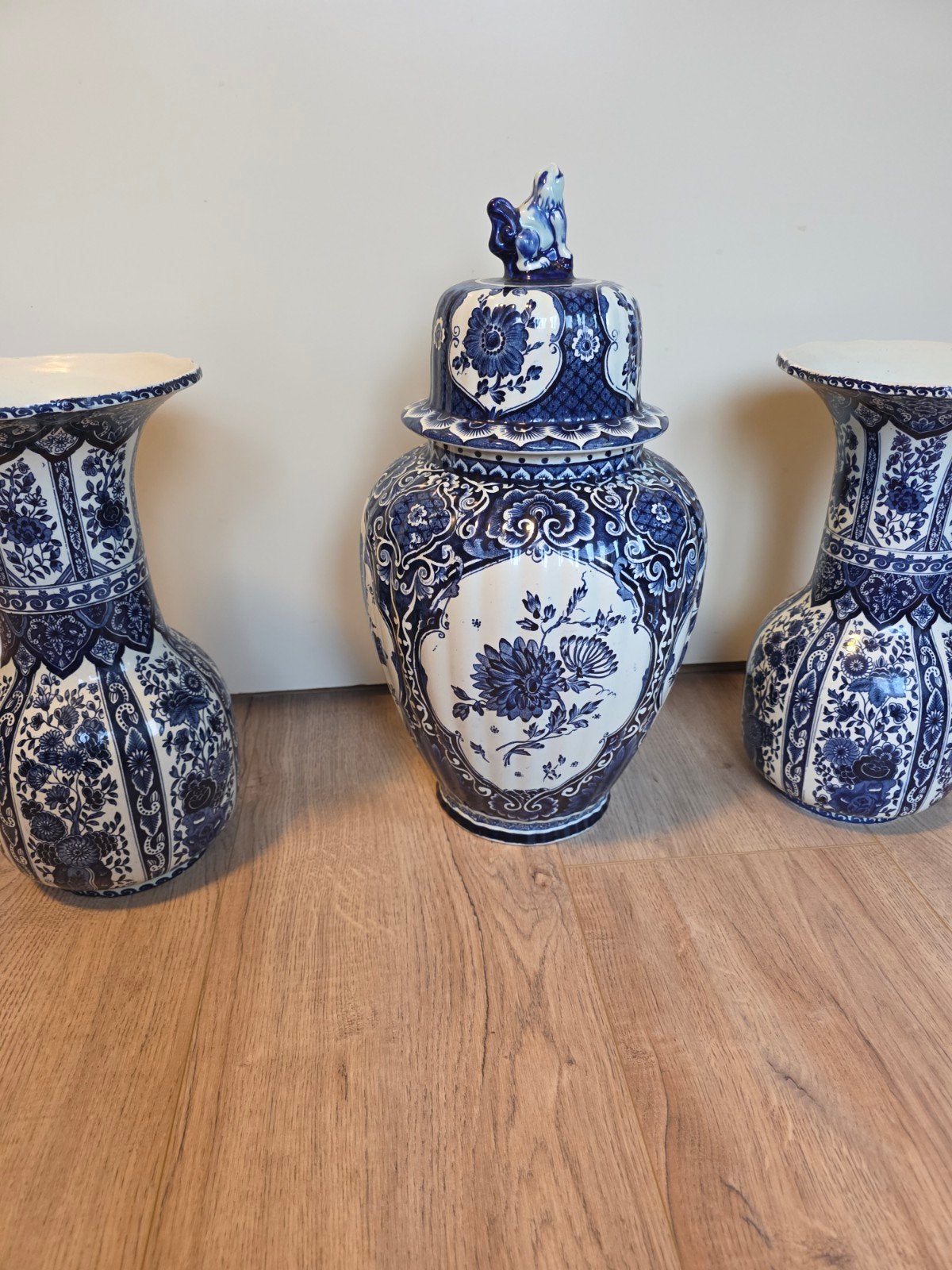Delfts Blauw Vaas en Twee Bloempotten Set, Ophalen