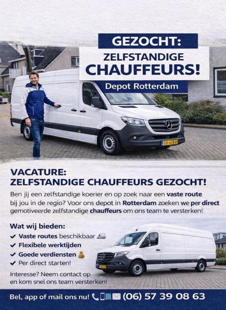 Rotterdam en omgeving koeriers gezocht !!!, Vacatures