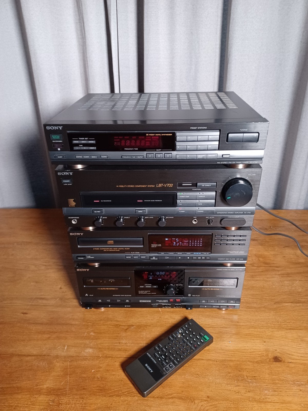 Sony stereoset, snaren cassettedeck en display tuner vaag, Gebruikt, Cassettedeck, Sony, Ophalen of Verzenden