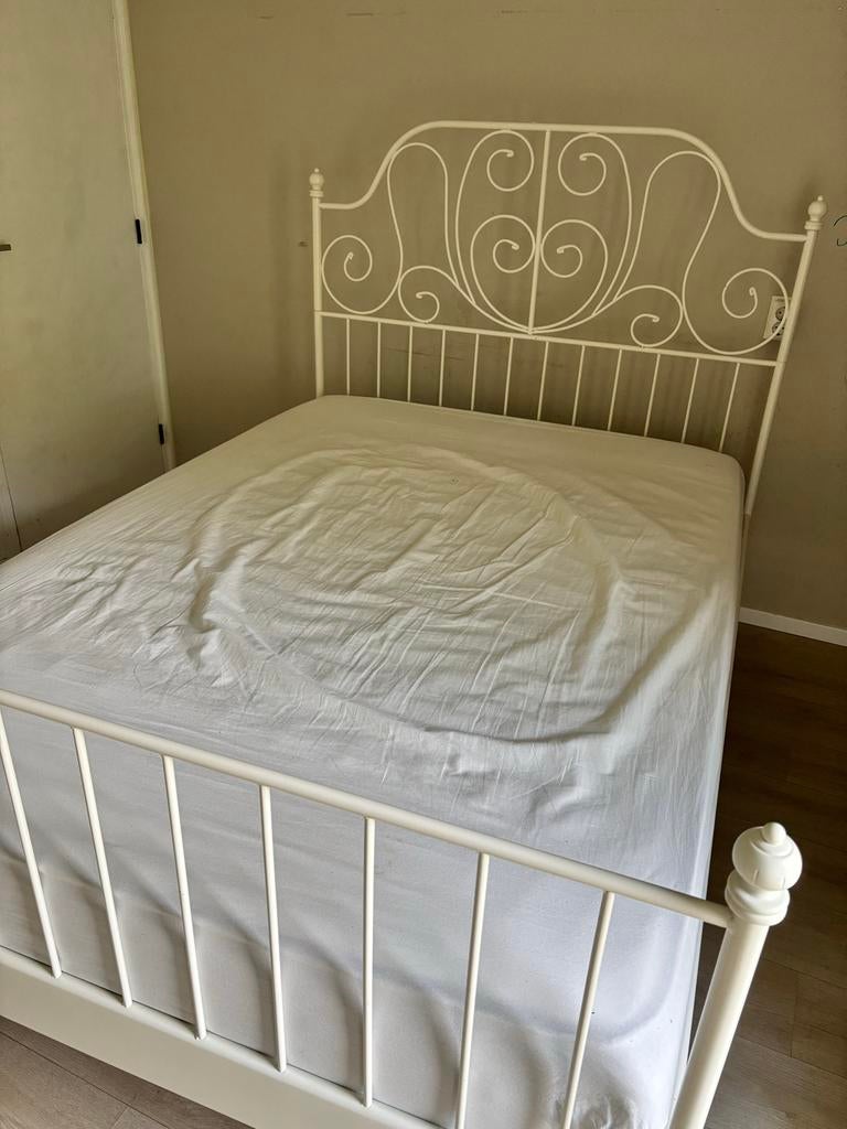 Ikea Leirvik wit 140x200cm, Ophalen, Wit, Tweepersoons, 140 cm