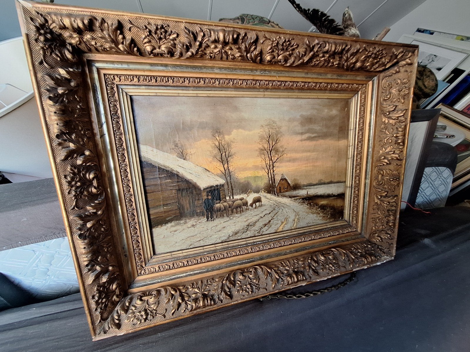 J. de Herder Klassiek Winterlandschap in Prachtige Lijst, Ophalen