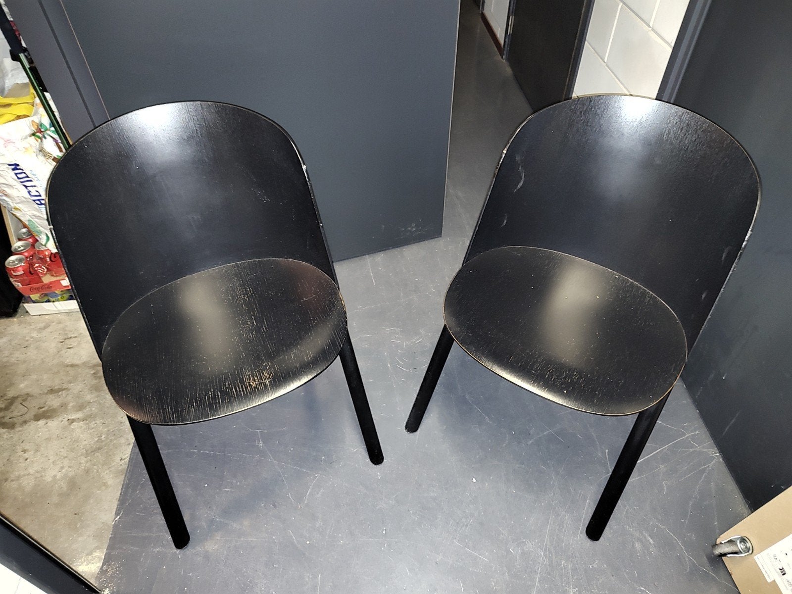 Twee zwarte houten stoelen E15 Stephan Diez, Ophalen, Gebruikt, Twee, Zwart