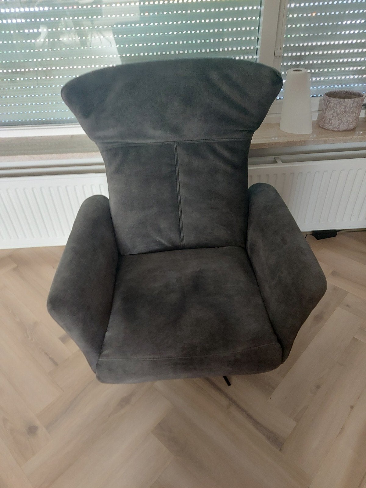 Relax fateuil groen elektrisch, Ophalen, 75 tot 100 cm, Zo goed als nieuw, Stof