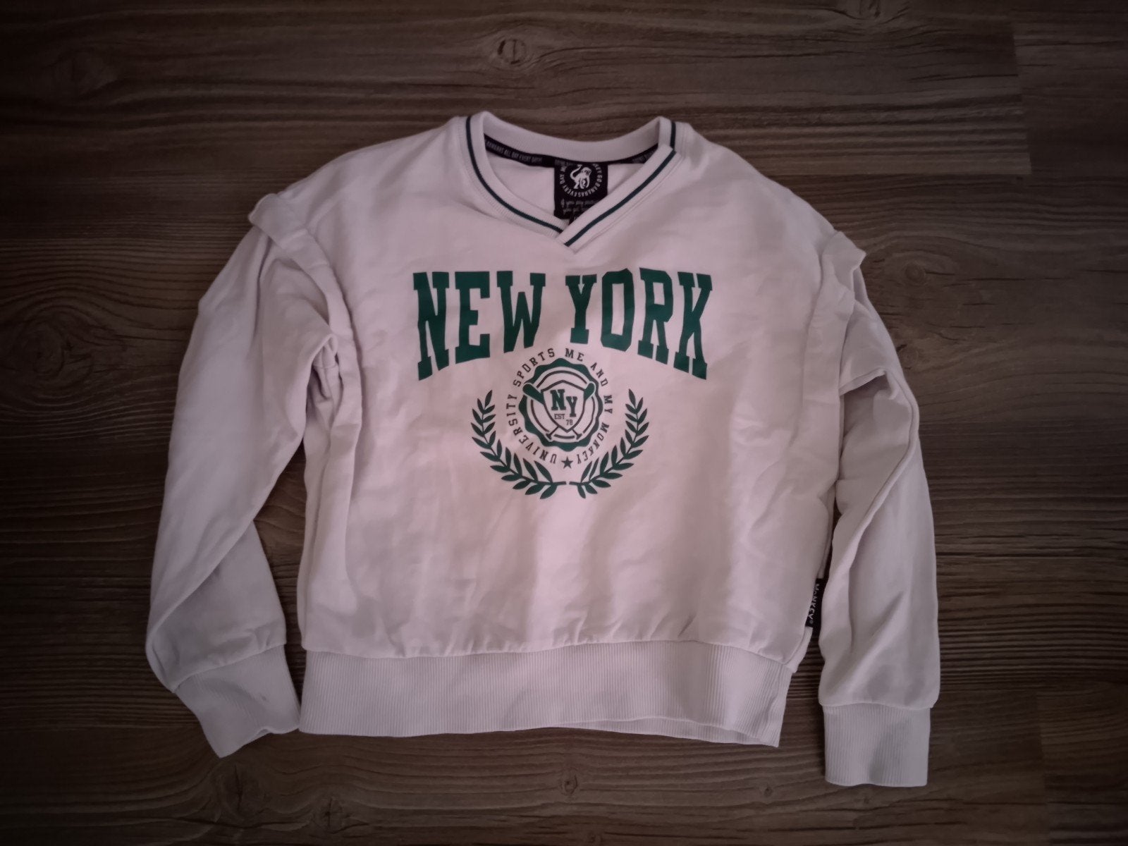Witte trui 'New York' van Me and My Monkey, Ophalen, Jongen of Meisje, Trui of Vest, Zo goed als nieuw