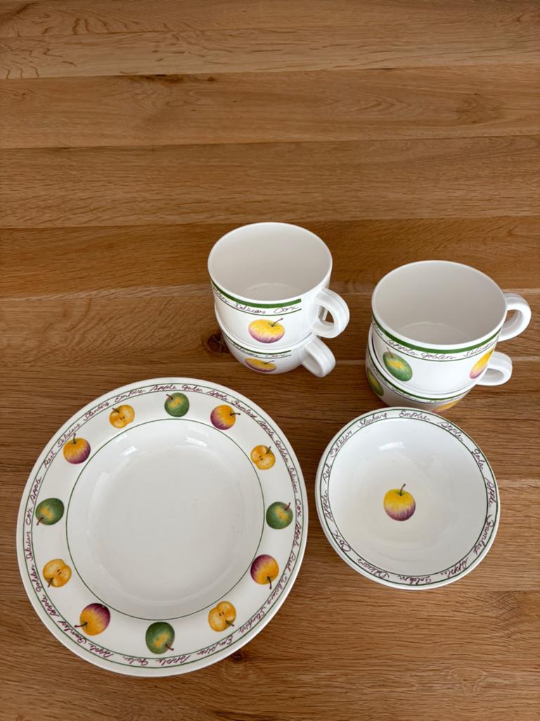 Country life camping servies (melamine), Ophalen of Verzenden, Zo goed als nieuw, Porselein, Overige stijlen