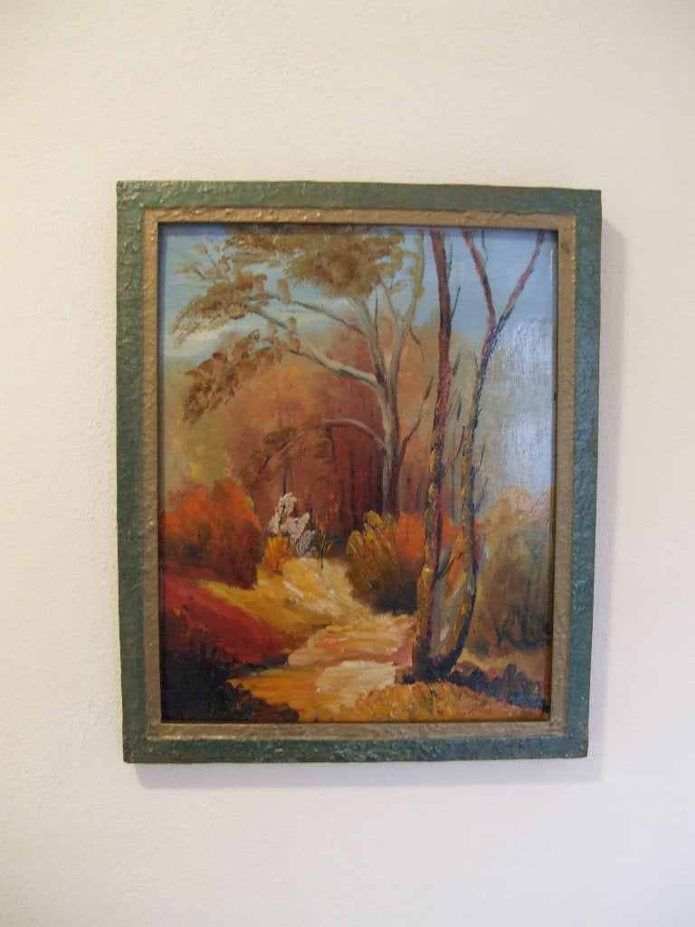 Van kunstschilder P.J.Lucas, Herfst, op paneel 1965, Paneel, Nederlandse school, Ophalen of Verzenden, Gedateerd