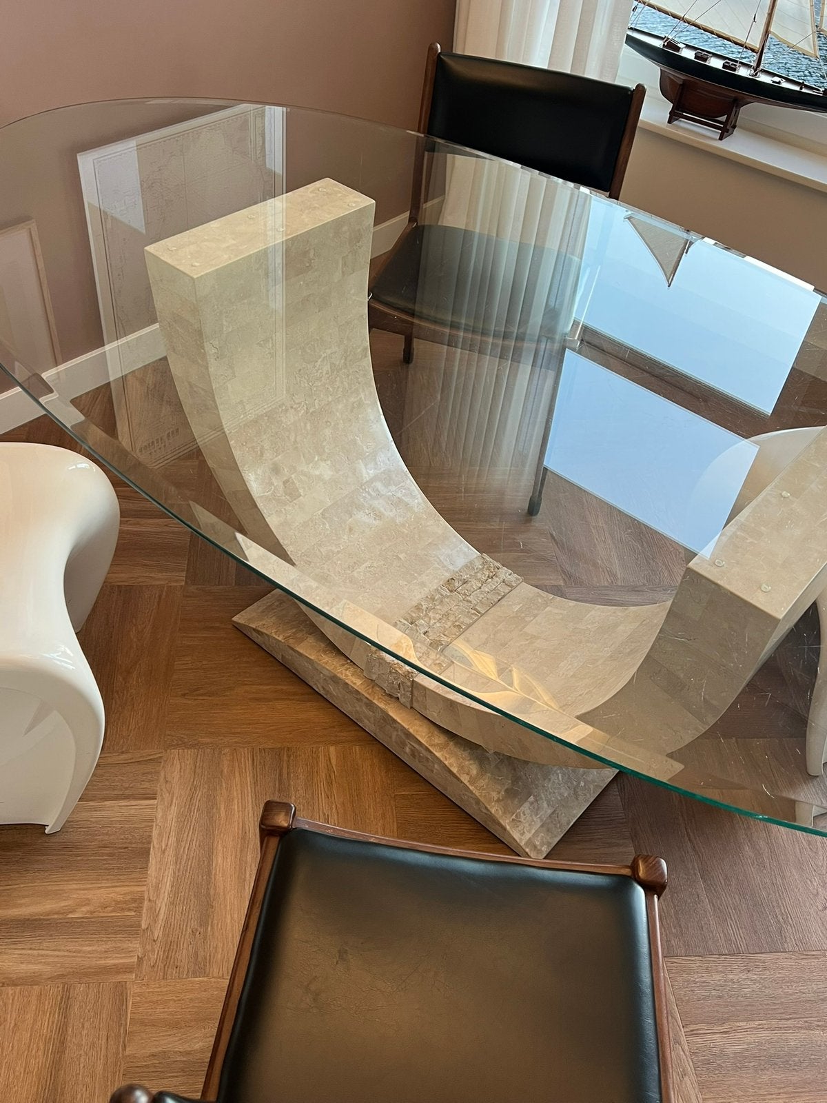 Travertin look tafel onderstel, Ophalen
