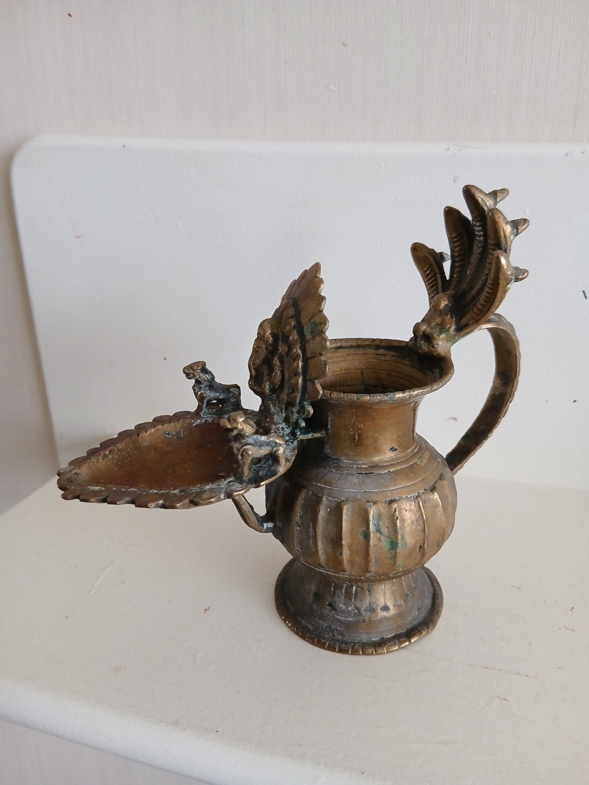 newar Nepal Sukunda bronzen? olielamp Ganesha naga, Ophalen of Verzenden