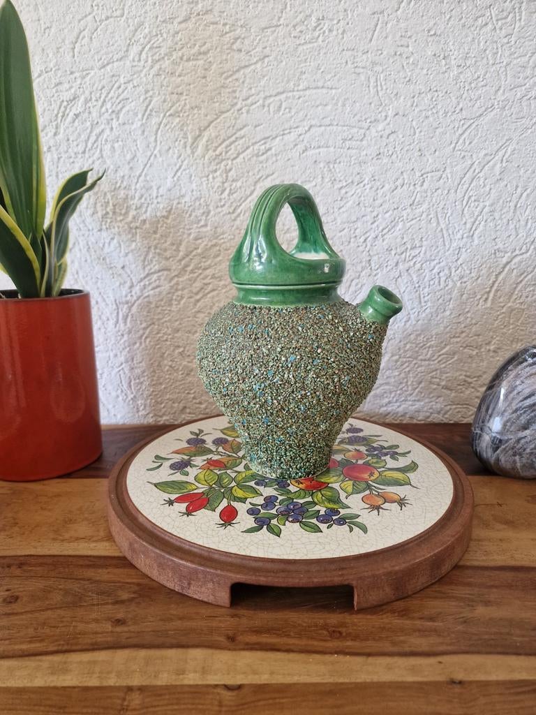 Vintage fat lava kruik / vaas groen – jaren 60/70, Antiek en Kunst, Ophalen of Verzenden
