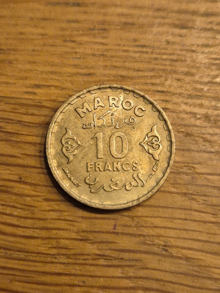 Marokko - 10 Franc 1951, Ophalen of Verzenden, Overige landen