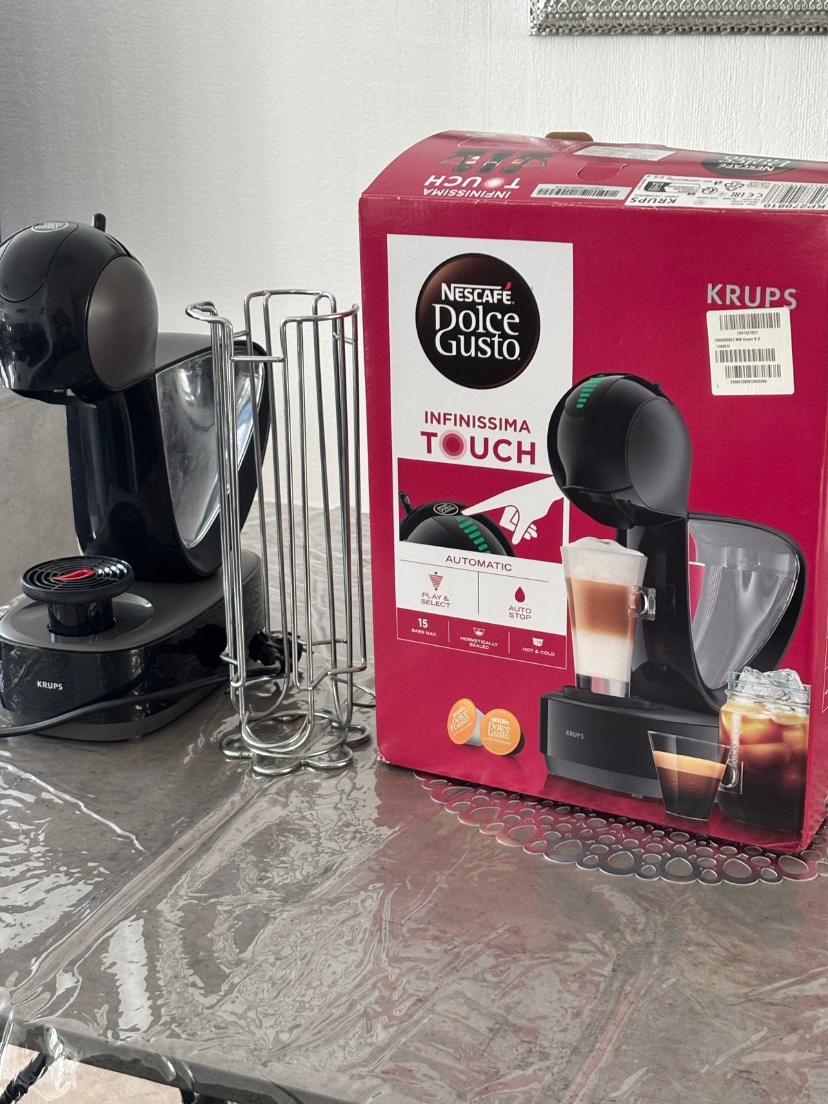 Nescafé Dolce Gusto Infinissima Touch Krups met houder, Koffiemachine, Ophalen of Verzenden, Zo goed als nieuw, 1 kopje