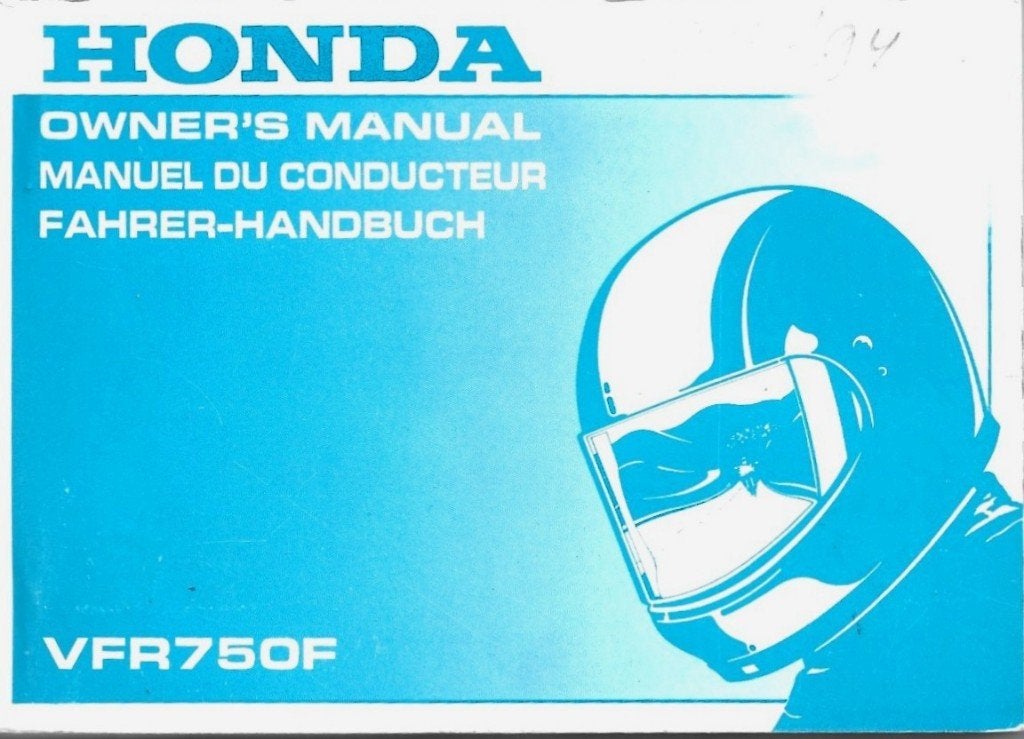 Honda VFR750 F manual Betriebsanleitung (3683z), Motoren, Verzenden, Honda