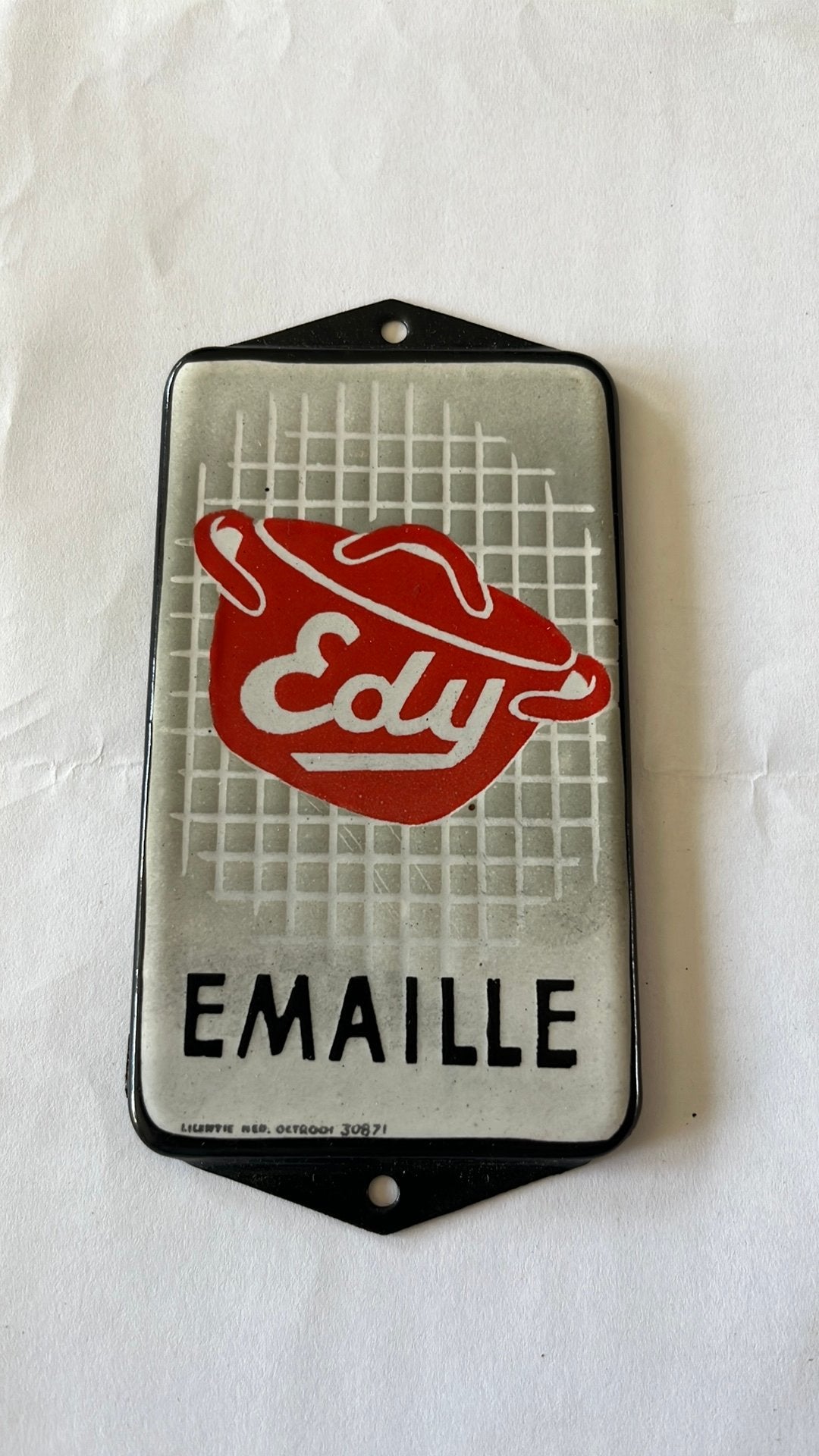Oud emaille deurpostbordje “ Edy emaille” nieuwstaat, Verzamelen, Ophalen of Verzenden, Nieuw, Reclamebord