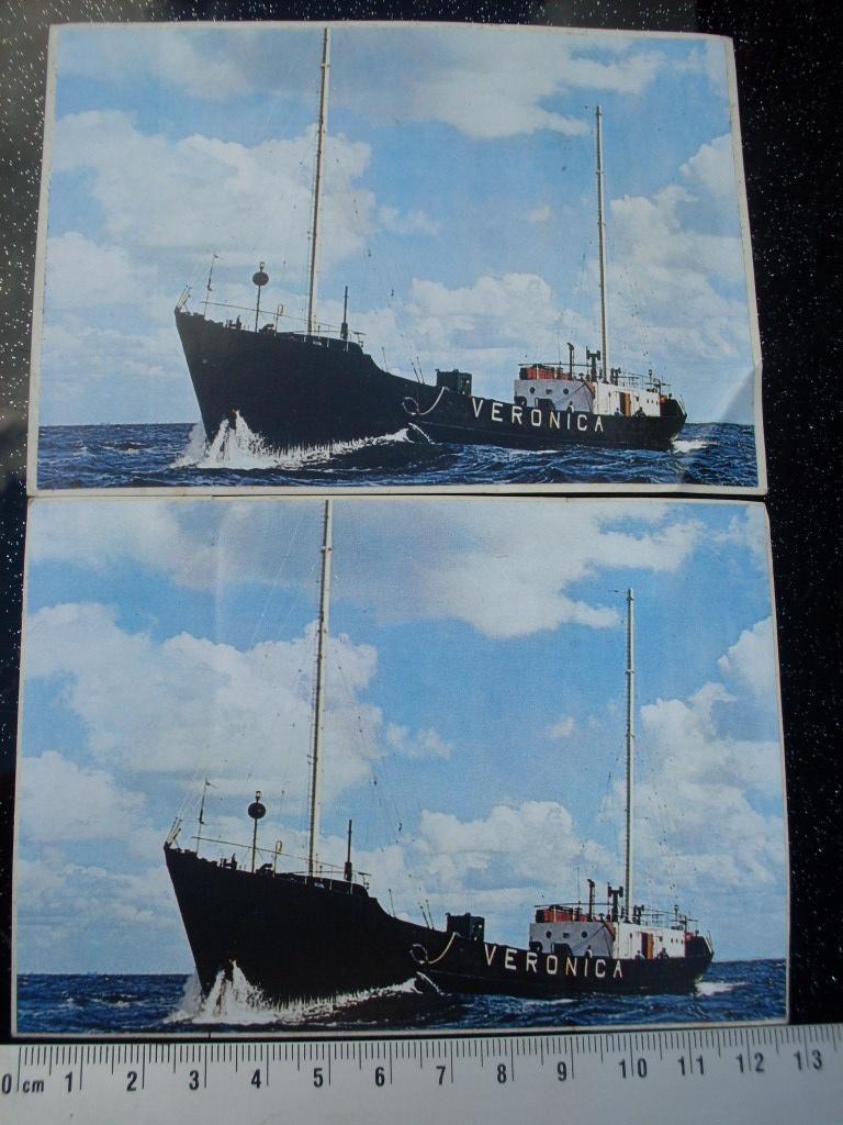 2x sticker veronica schip zender piraat illegaal vintage zee, Verzenden, Zo goed als nieuw, Film, Tv of Omroep