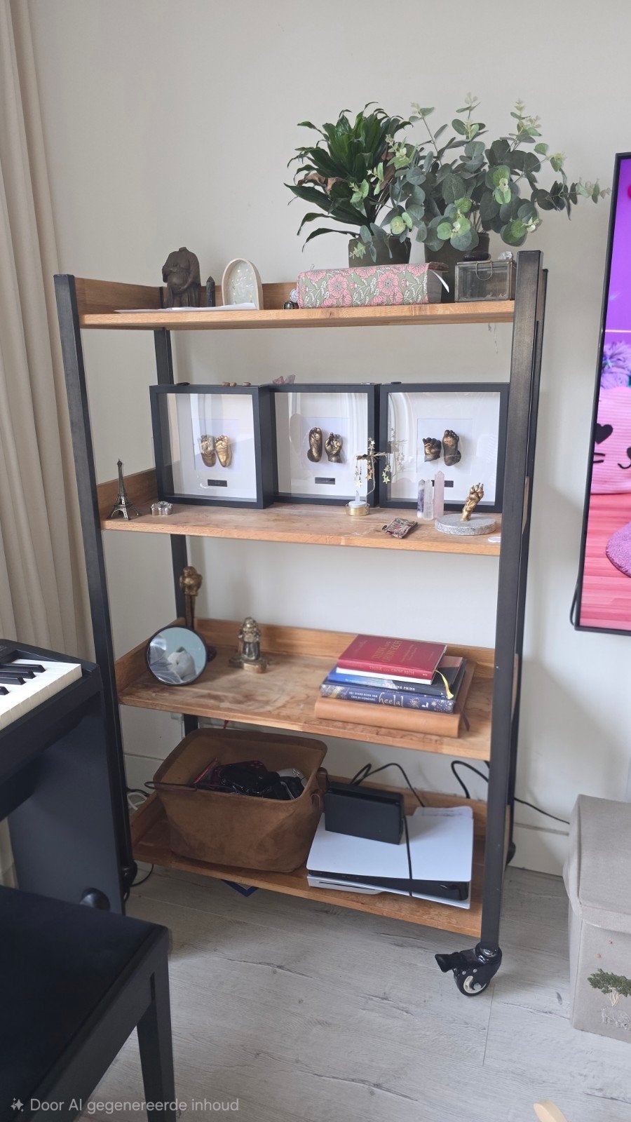 (bakkerskast) Houten stelling kast met metalen frame, Huis en Inrichting, Ophalen, Gebruikt