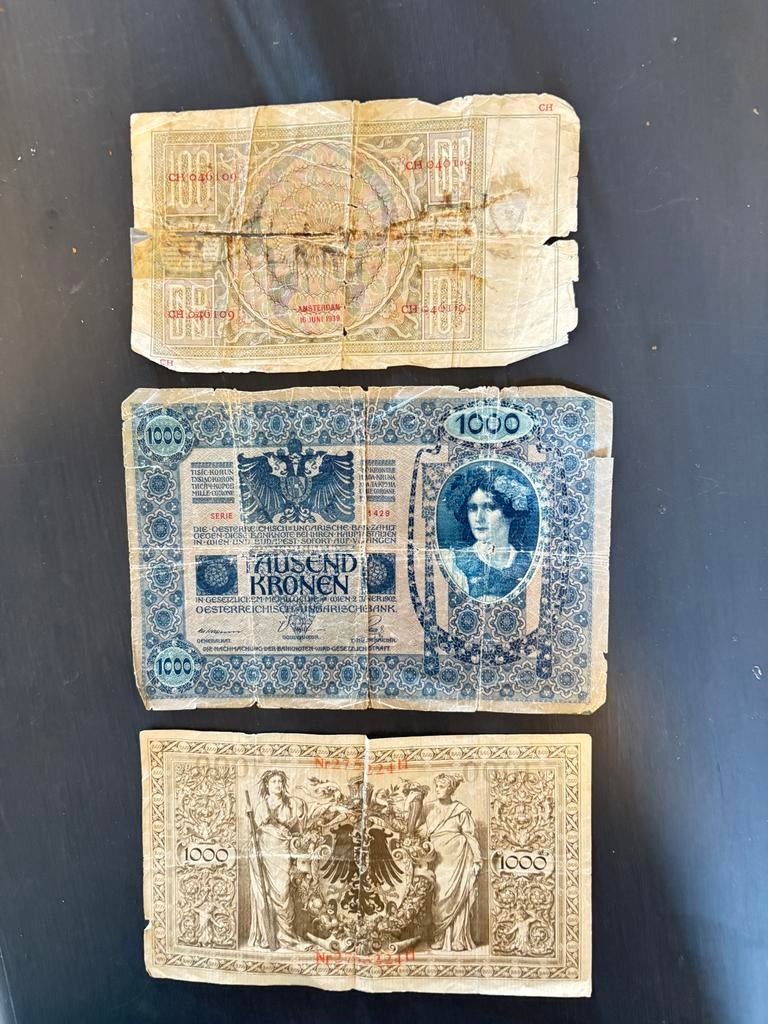 Oude bankbiljetten: Nederland, Oostenrijk, Duitsland, Ophalen of Verzenden, Duitsland, Los biljet