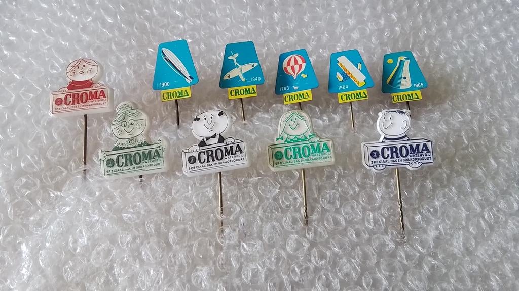 10 verschillende speldjes croma, Verzamelen, Ophalen of Verzenden, Zo goed als nieuw, Overige onderwerpen