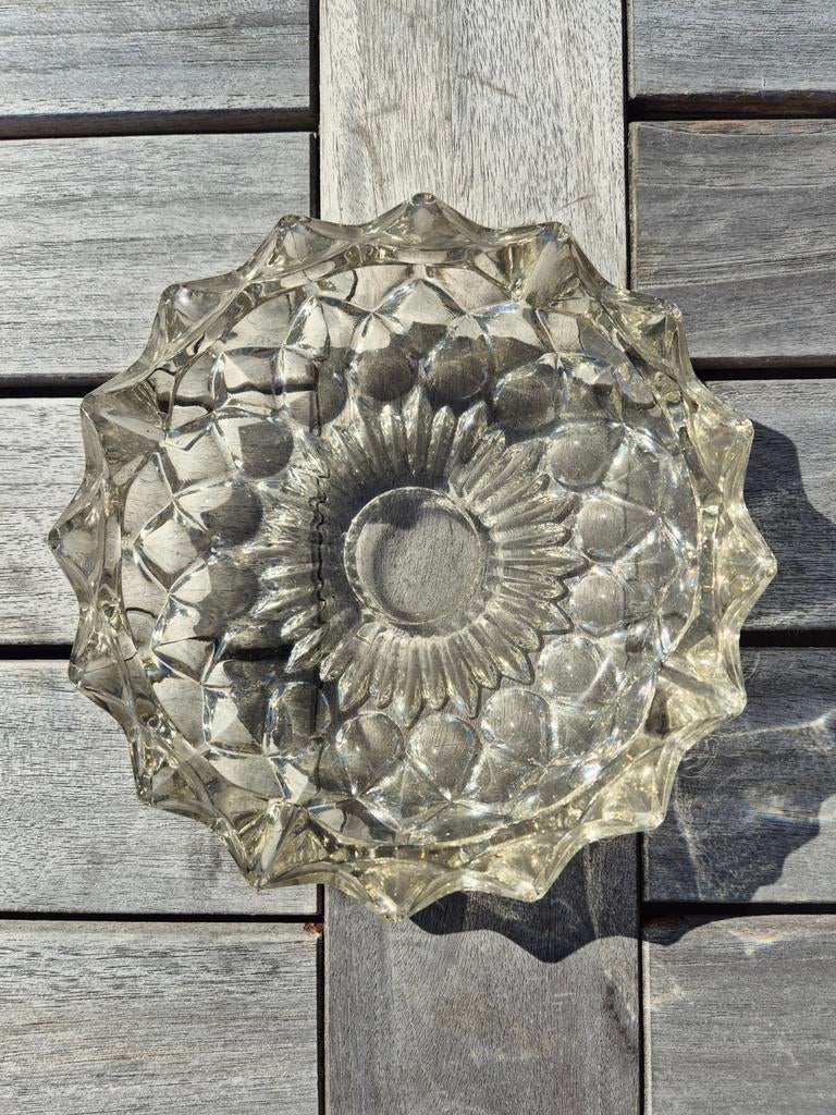 Vintage glazen asbak met patroon, Ophalen