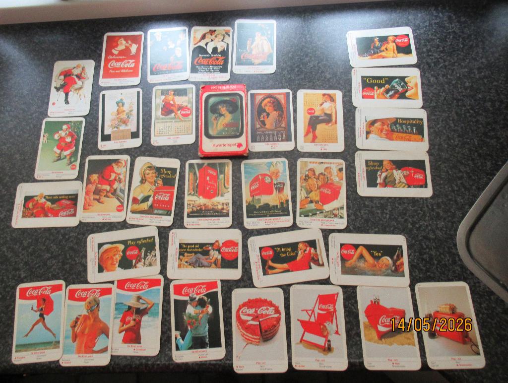 OUD COMPLEET KWARTETSPEL -RECLAME VAN  COCA COLA, Verzamelen, Ophalen of Verzenden, Gebruikt, Overige typen
