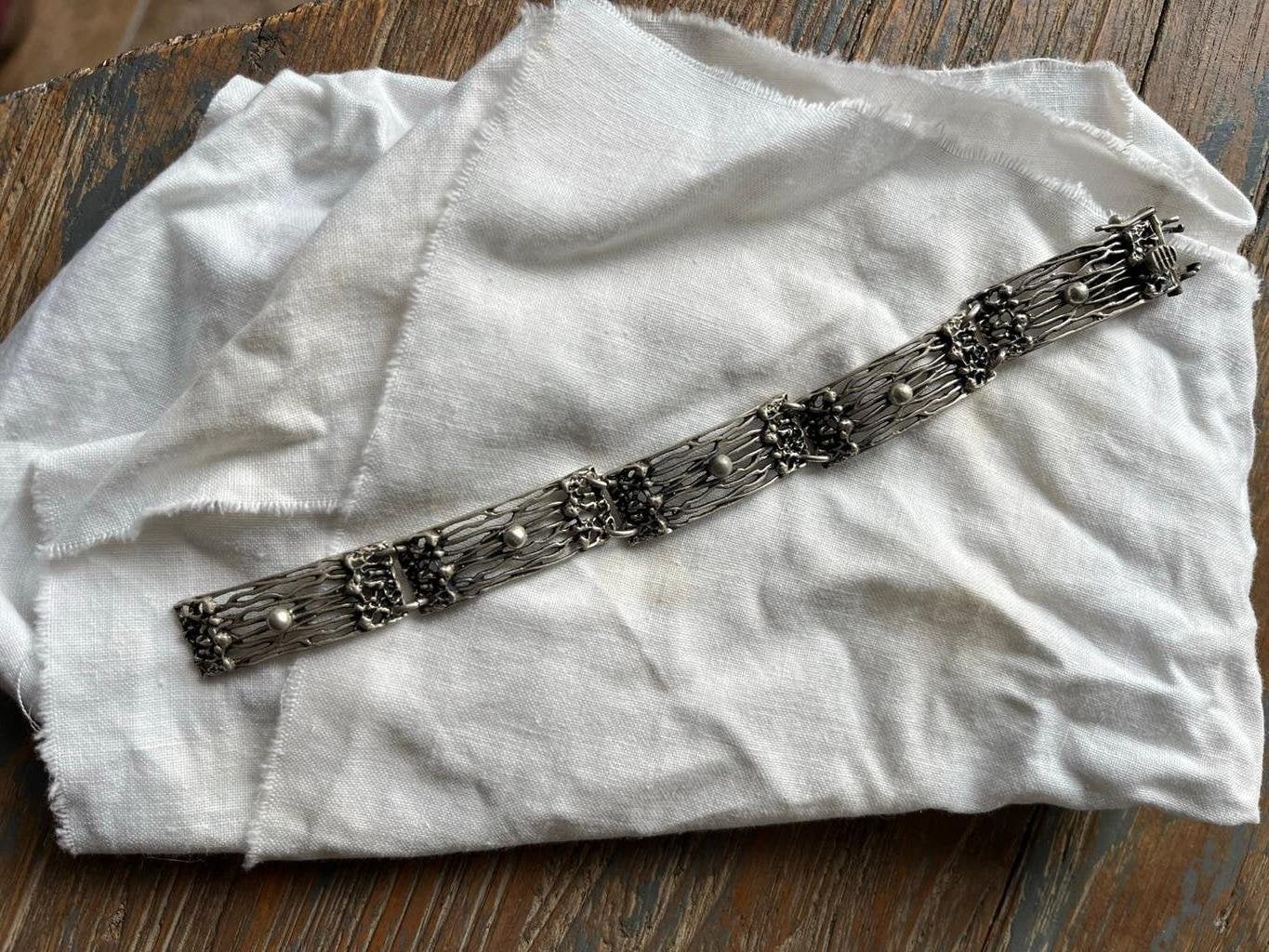 Vintage Zilveren Armband 850, Ophalen of Verzenden, Gebruikt, Zilver, Zilver