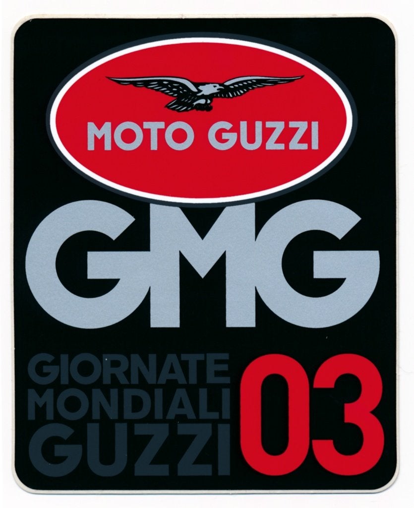Moto Guzzi factory meeting sticker 2003 Mandello Italy new, Ophalen of Verzenden, Nieuw, Auto of Motor