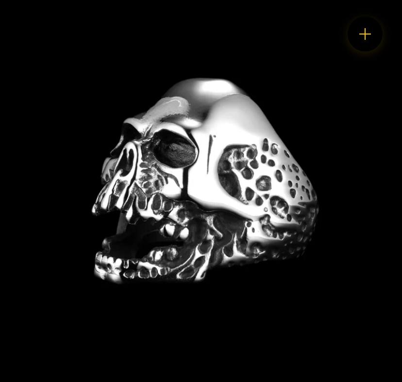 Skull ring, Sieraden, Tassen en Uiterlijk, Ringen, 20 of groter, IJzer of Staal, Heer, Nieuw