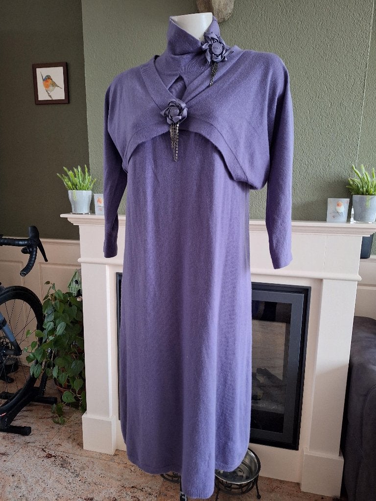 Apanage paarse jurk en vest bolero 36 met cashmere, Verzenden, Paars, Zo goed als nieuw, Apanage