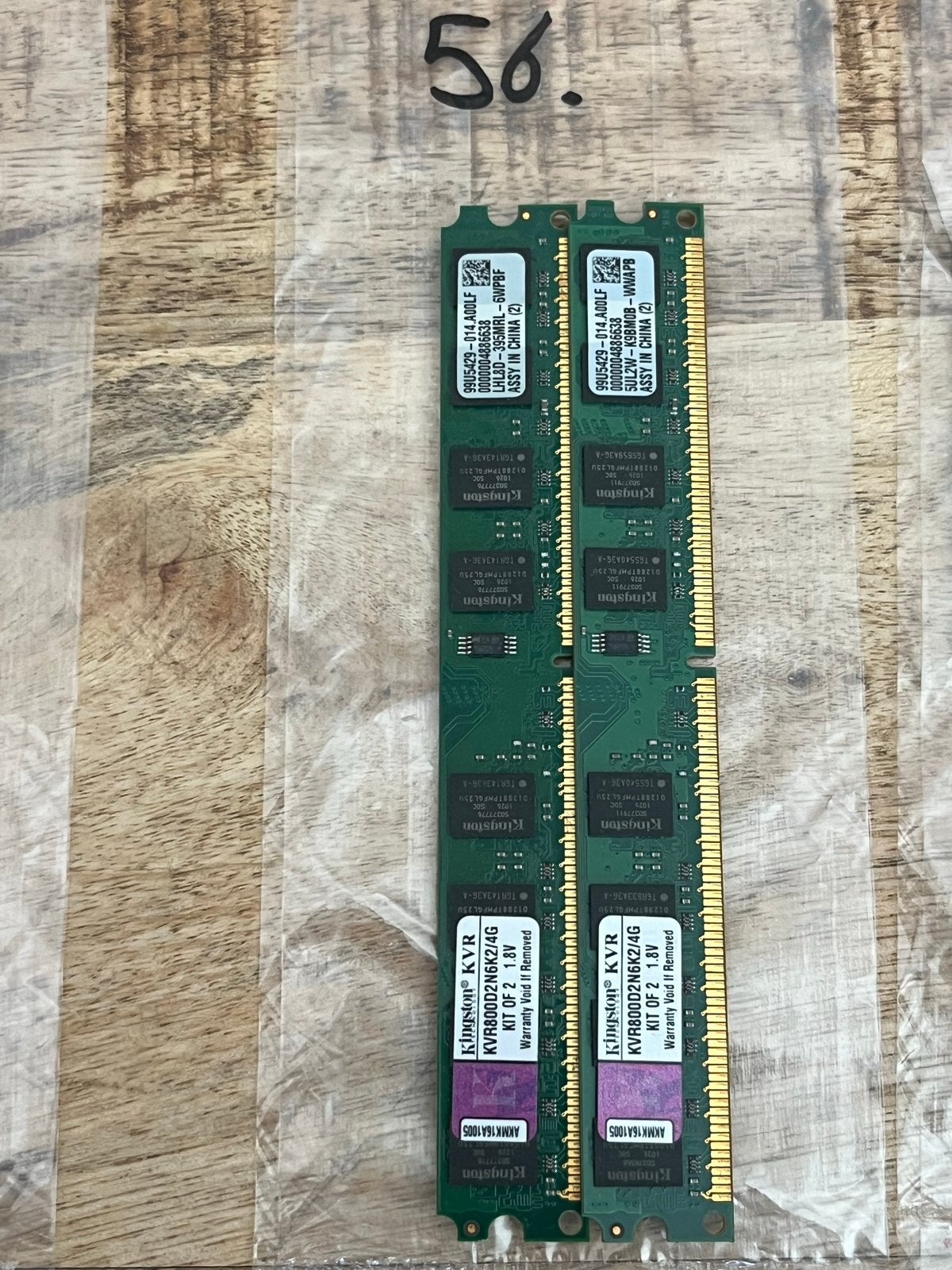 #56 - Kingston KVR800D2N6K2/4G DDR2 RAM Geheugen (2x2GB), Computers en Software, RAM geheugen, Verzenden, Zo goed als nieuw, DDR2