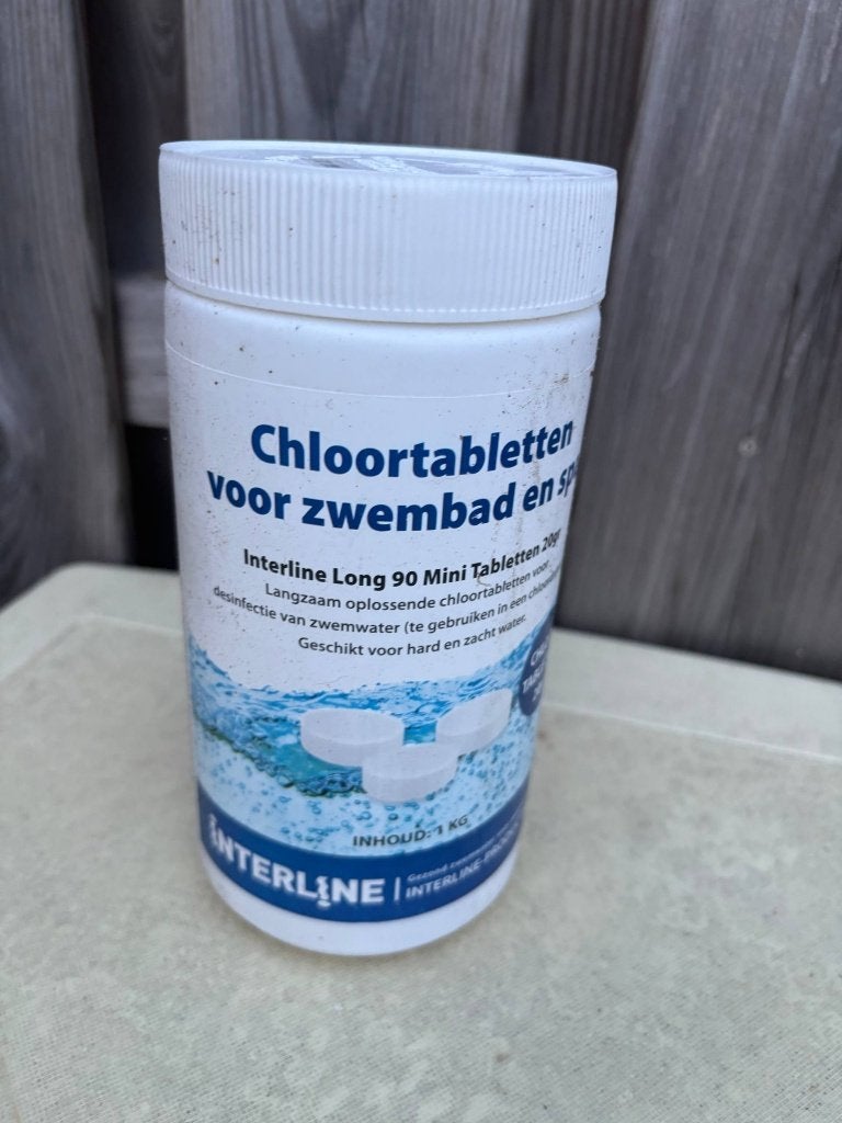 Interline Long 90 chloortabletten zwembad 1 kg, 6 stuks, Ophalen, Zo goed als nieuw, Reinigingsmiddel