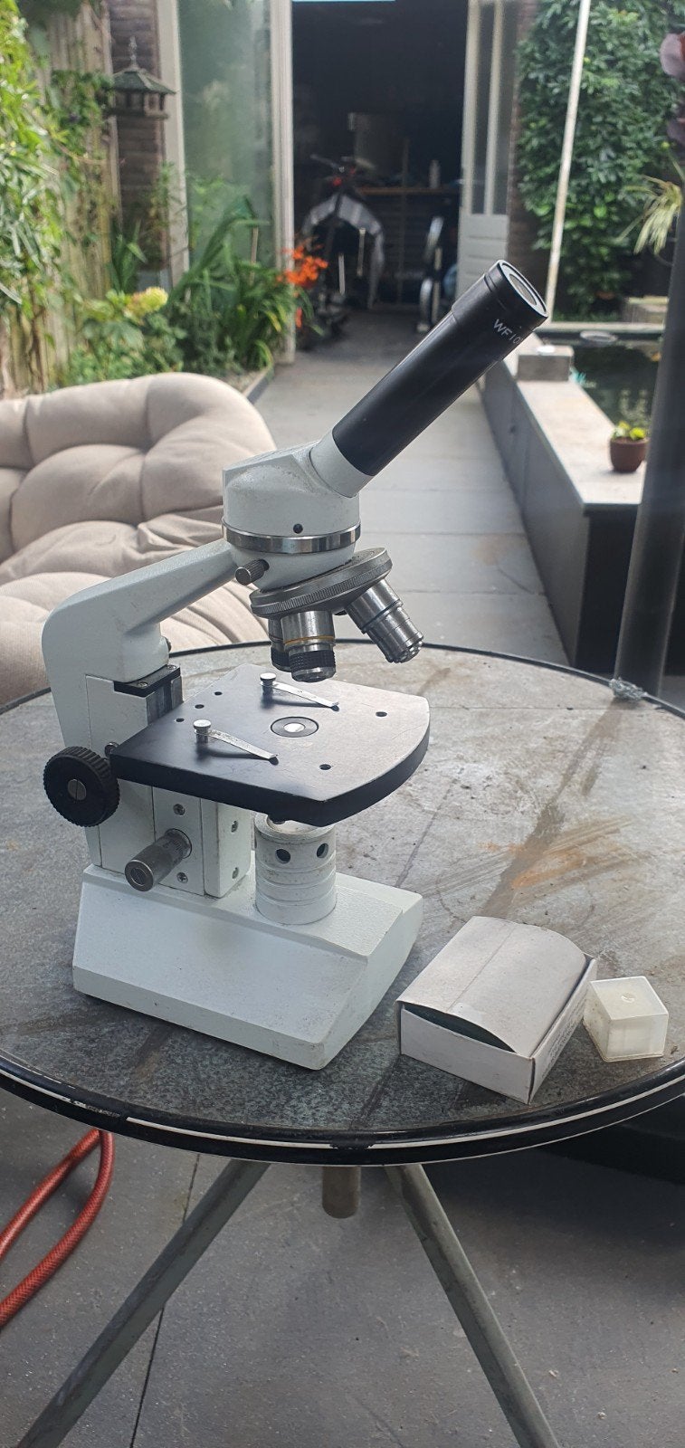 Microscoop met objectglaasjes, Audio, Tv en Foto, Optische apparatuur | Microscopen, Gebruikt, Biologische microscoop, 400x tot 1000x
