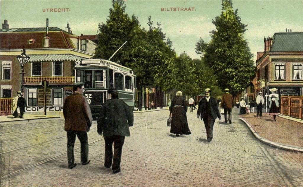 Utrecht. - Biltstraat. - Coiffeur tram - 1916 gelopen, Verzenden, Voor 1920, Gelopen, Utrecht