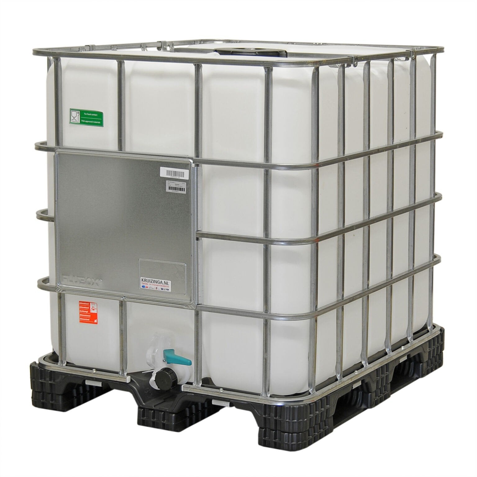 2 IBC container 1000 liter met kraantje, Ophalen, Kunststof, Gebruikt, Met kraantje