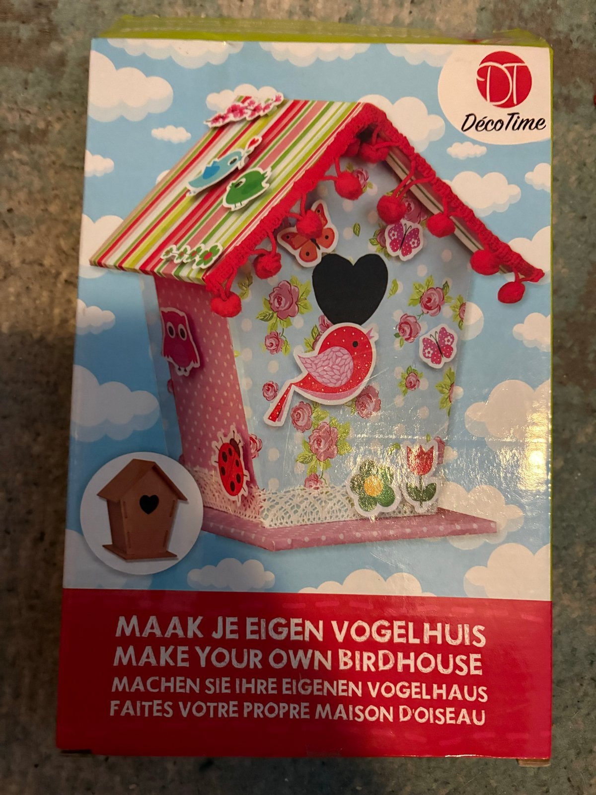 DecoTime Maak je eigen vogelhuisje knutselset, Ophalen, Dieren, Nieuw, Meerkleurig