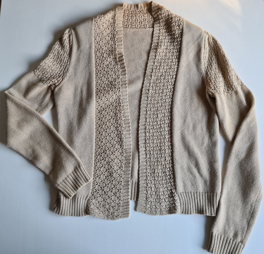 Beige vintage knit vest | boho stijl | maat S/M, Maat 38/40 (M), Beige, Ophalen of Verzenden, Zo goed als nieuw