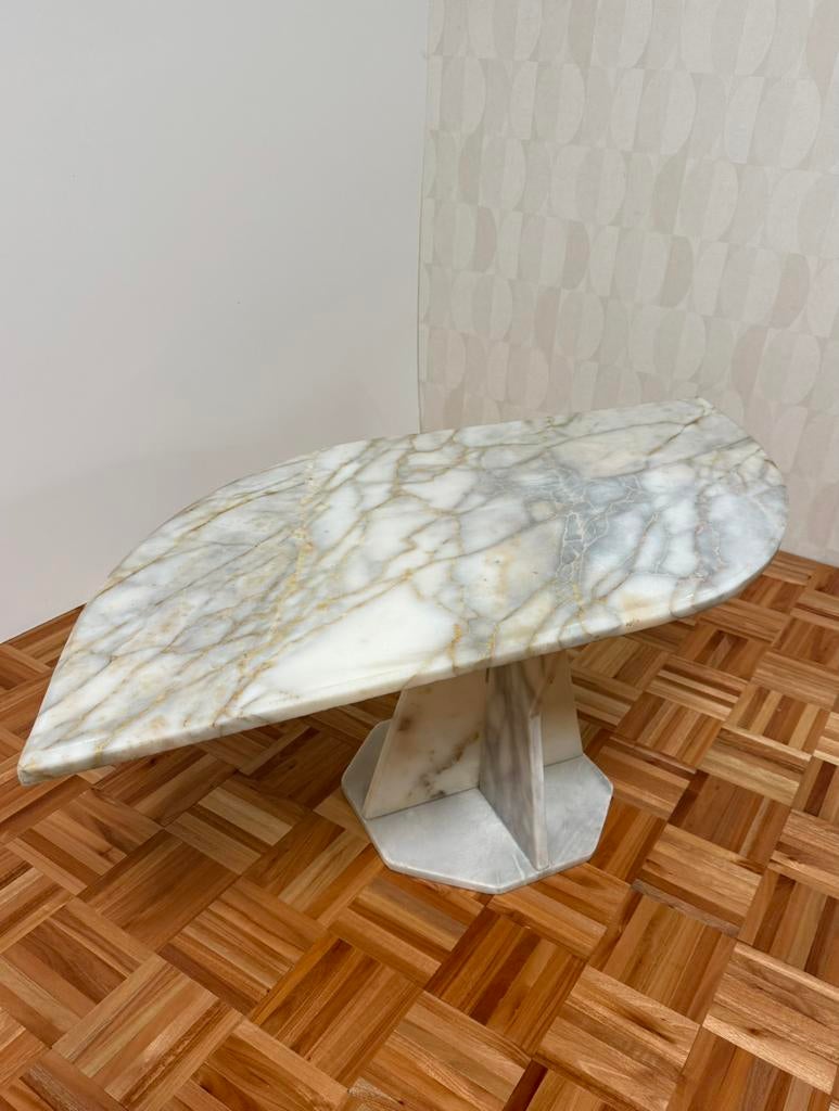 Vintage marmeren tafel teardrop retro salontafel carrera, Ophalen