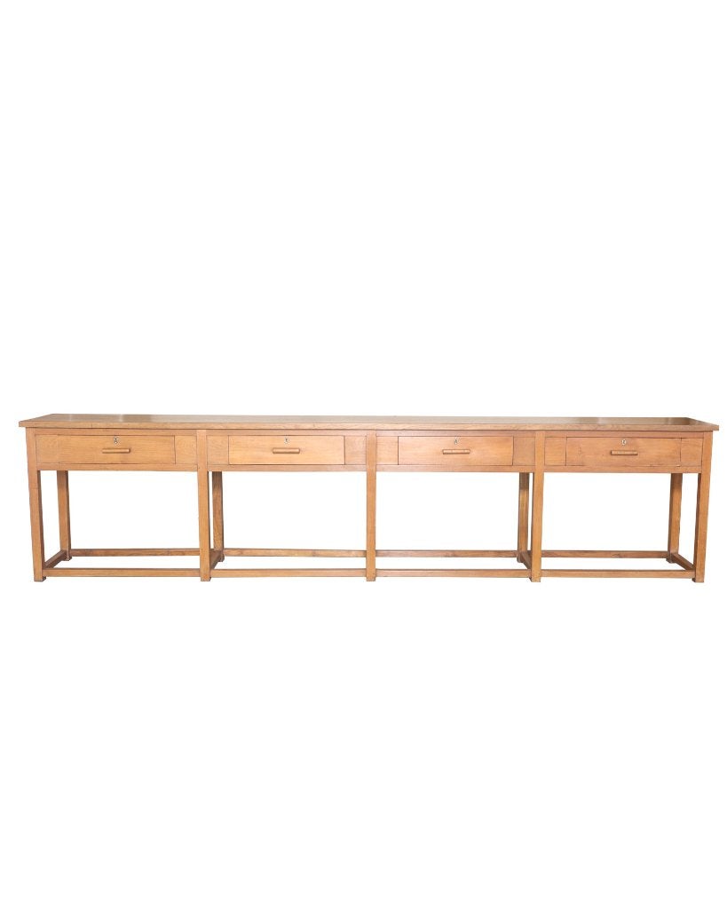 Antieke teakhouten sidetable met lades, Ophalen of Verzenden, Zo goed als nieuw, Hout