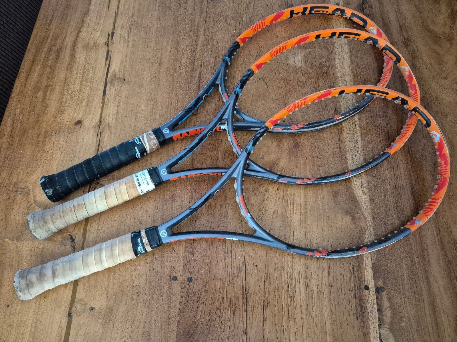 Set van 3 gebruikte Head tennisrackets Radical MP, Sport en Fitness, Tennis, Ophalen of Verzenden, Gebruikt, Racket, Head