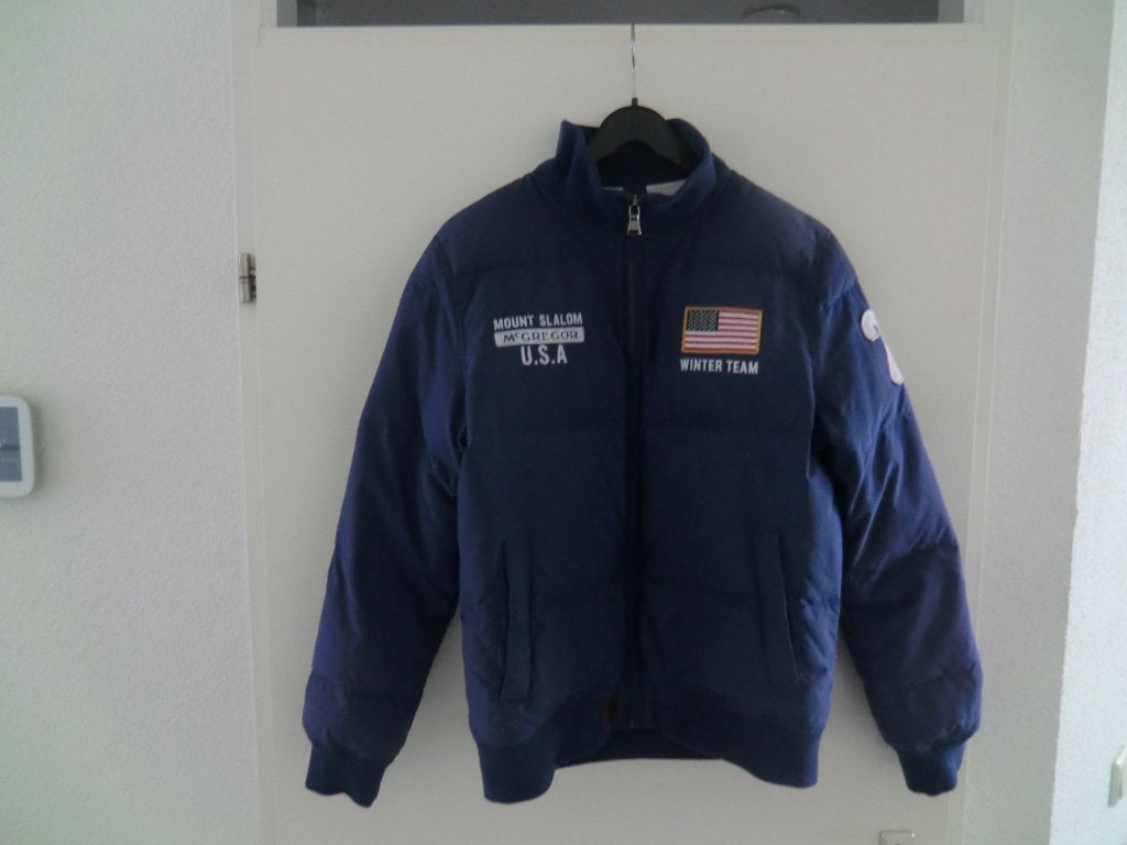 Blauwe donzen jas McGregor, Verzenden, Zo goed als nieuw, Maat 48/50 (M), Blauw