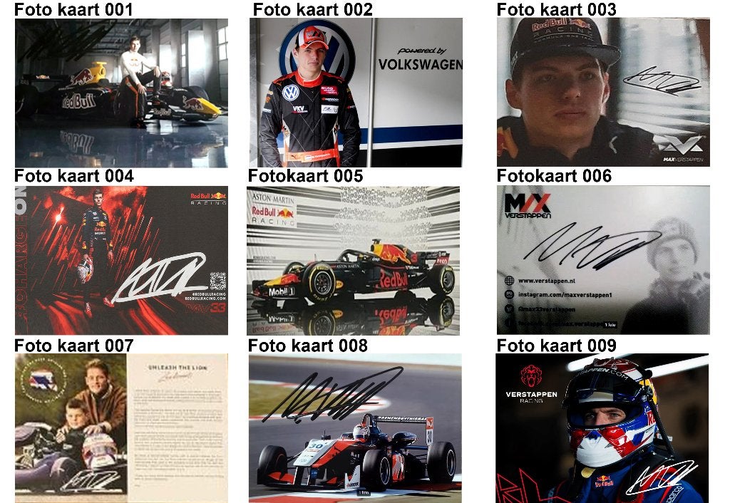 Ik zoek deze Max Verstappen foto kaarten, Ophalen of Verzenden, Zo goed als nieuw, Formule 1