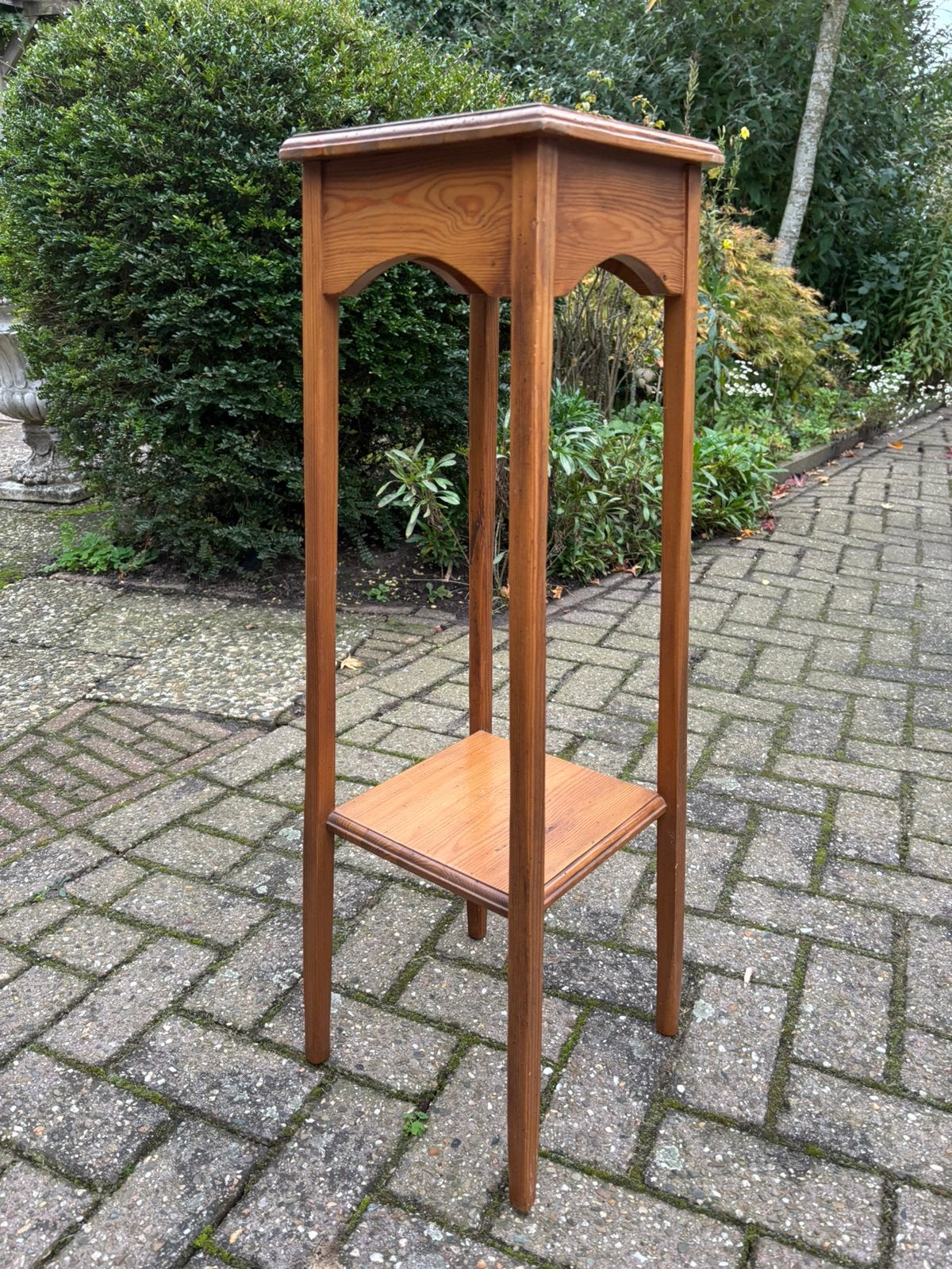 Mooi oud grenen plantentafel op hoge poten, H88 x B29, Ophalen, Gebruikt