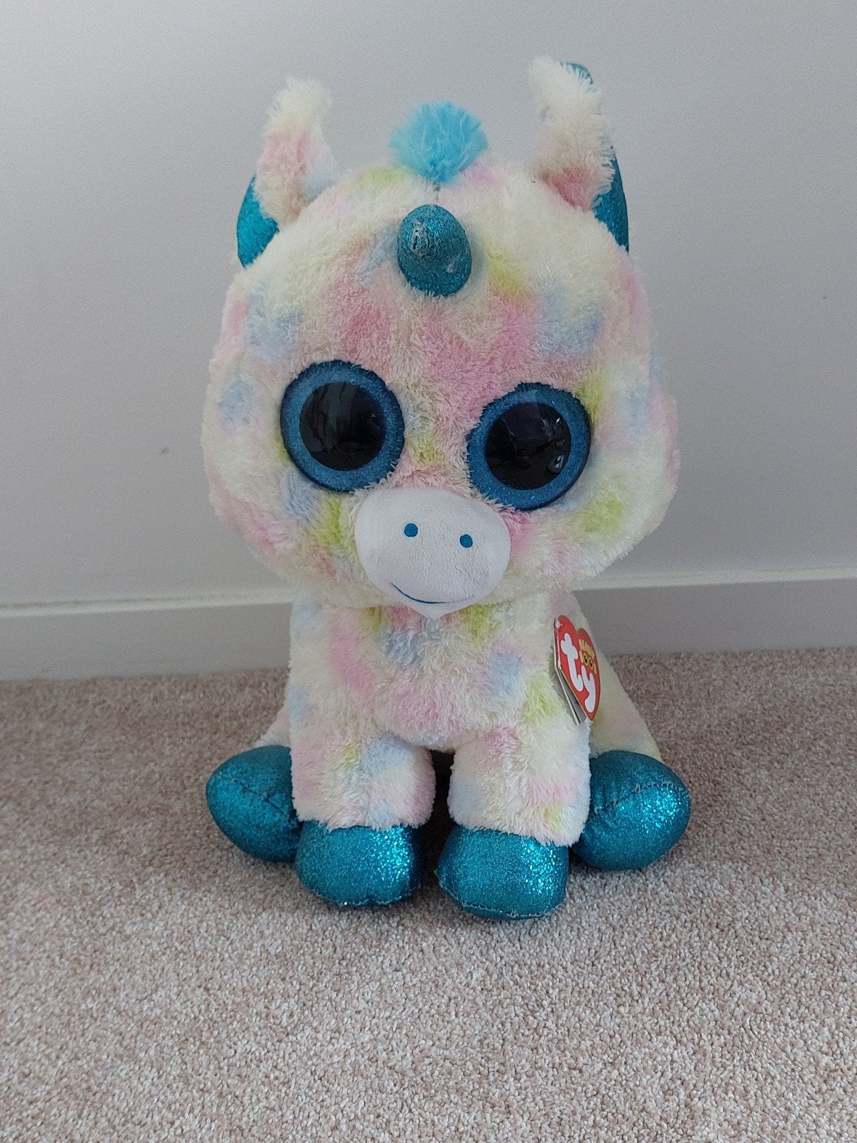 Ty Beanie Boo's Eenhoorn 'Blitz' 35cm, Kinderen en Baby's, Speelgoed | Knuffels en Pluche, Ophalen, Gebruikt, Eenhoorn, Met label
